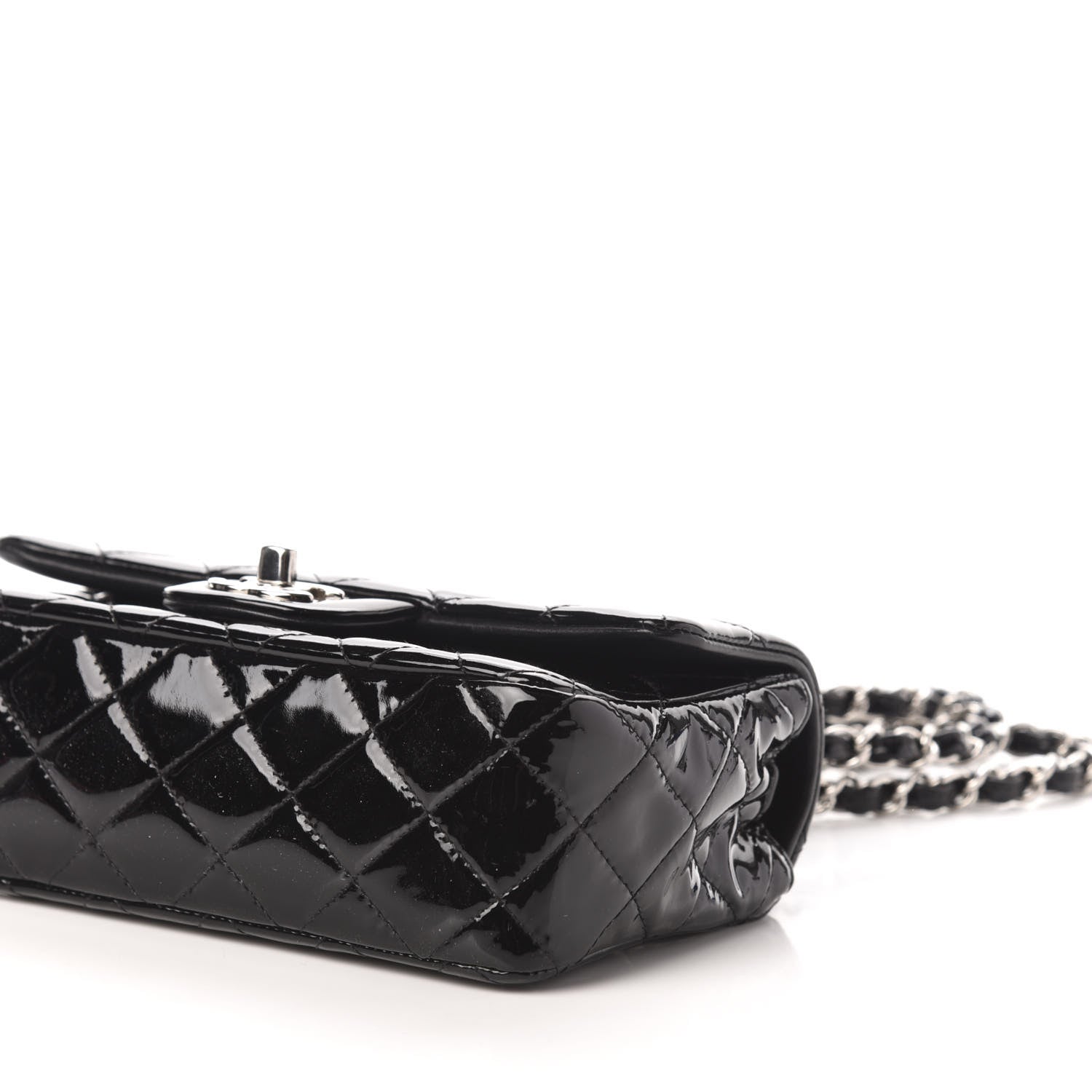 Chanel Patent Calfskin Quilted Mini Rectangular Flap Black 10 of 13