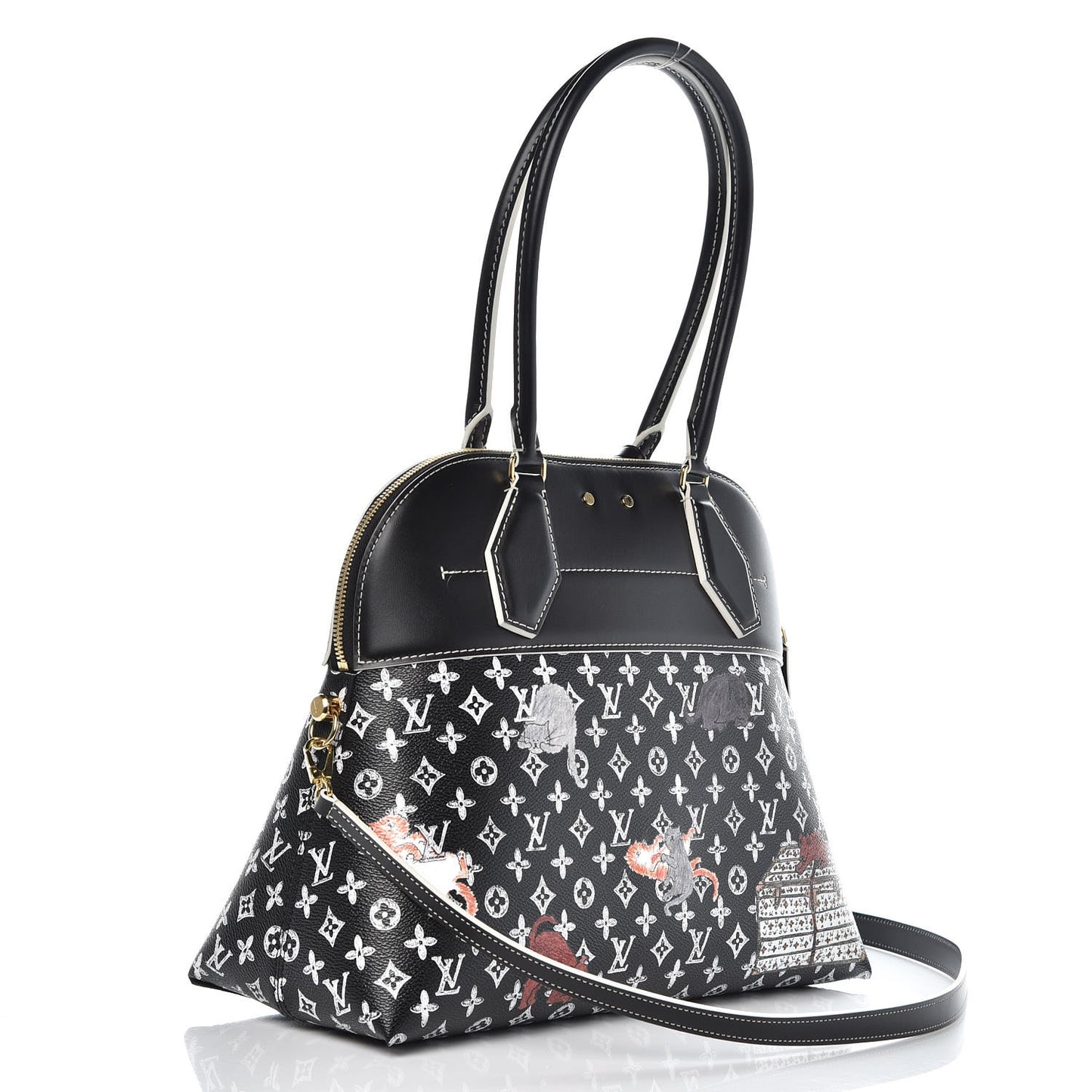 Calfskin Catogram Alma Souple MM Black