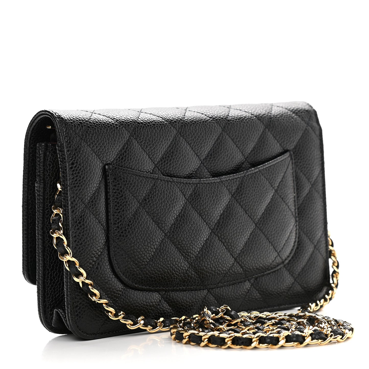 Caviar Quilted Wallet On Chain WOC Black