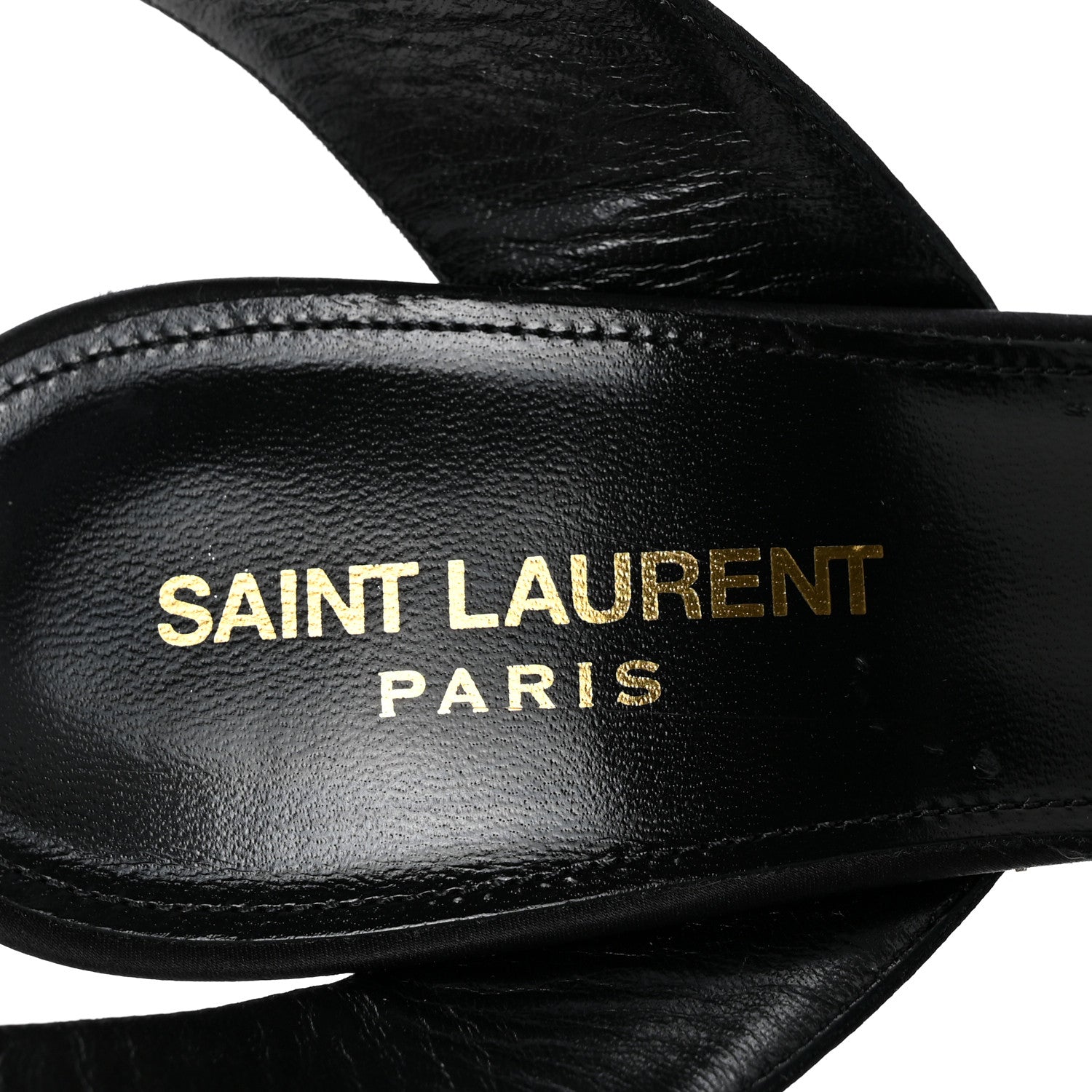 Saint Laurent Crepe Satin Crystal Buckle Claude 110 Slingback Pumps 38.5 Black 8 of 12
