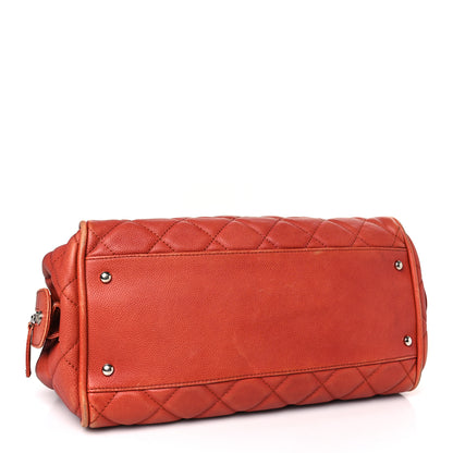 Chanel Caviar Quilted Timeless Bowler Orange 4 of 12