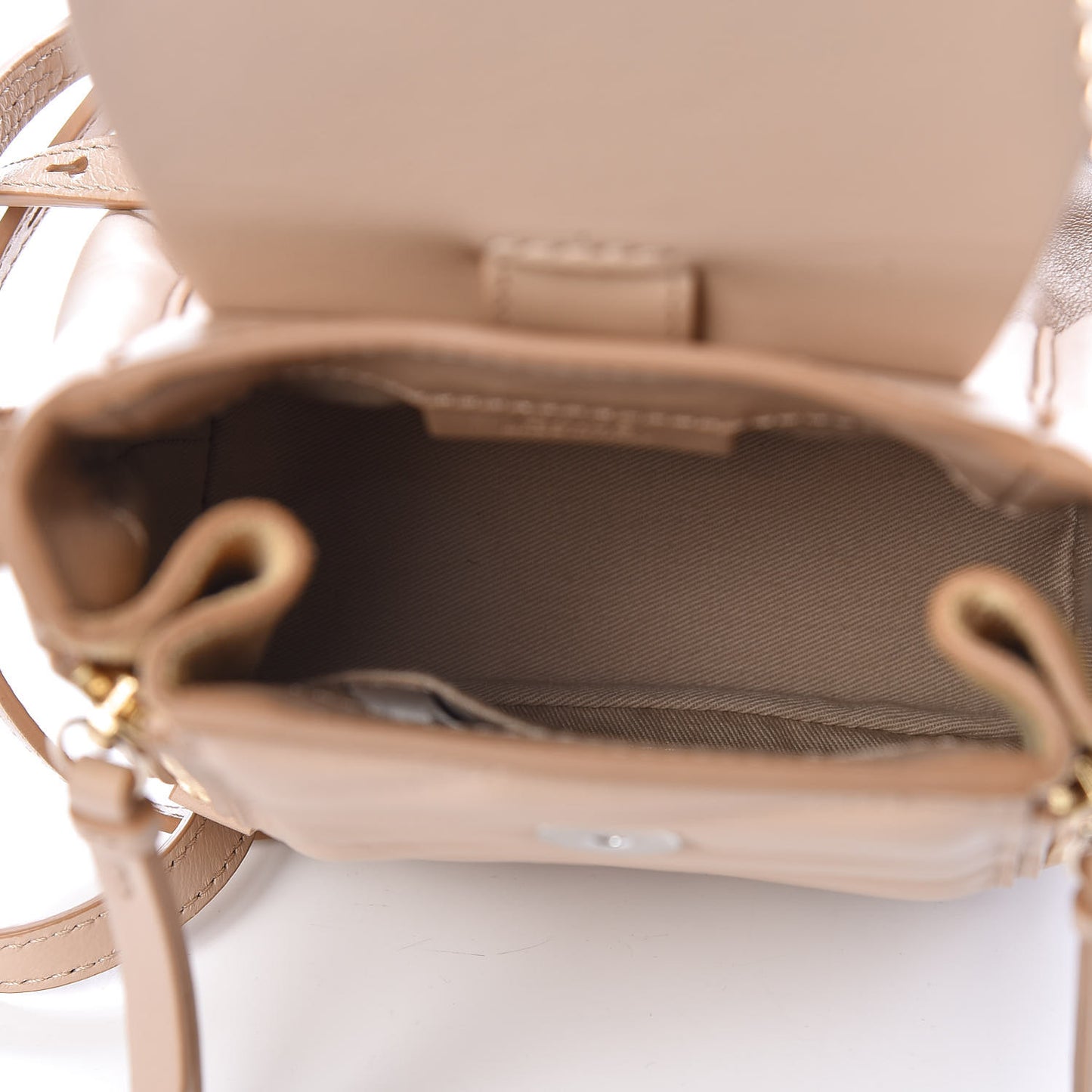 Calfskin Quilted Mini Faye Backpack Pearl Beige