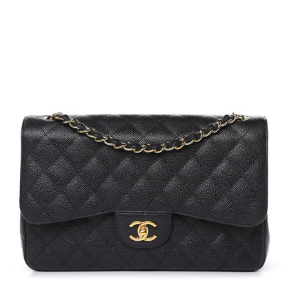 Chanel Caviar Quilted Jumbo Double Flap Black 1 of 12