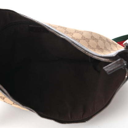 Gucci Monogram Web Medium Half Moon Hobo Dark Brown 5 of 10