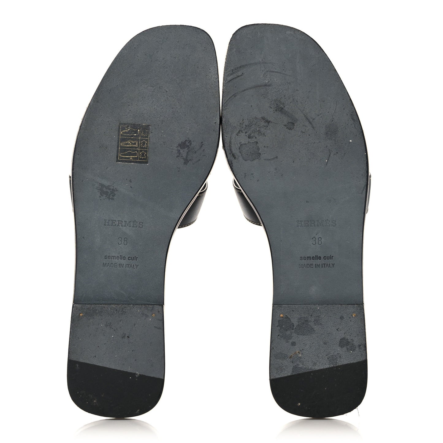Box Calfskin Oran Sandals 38 Black