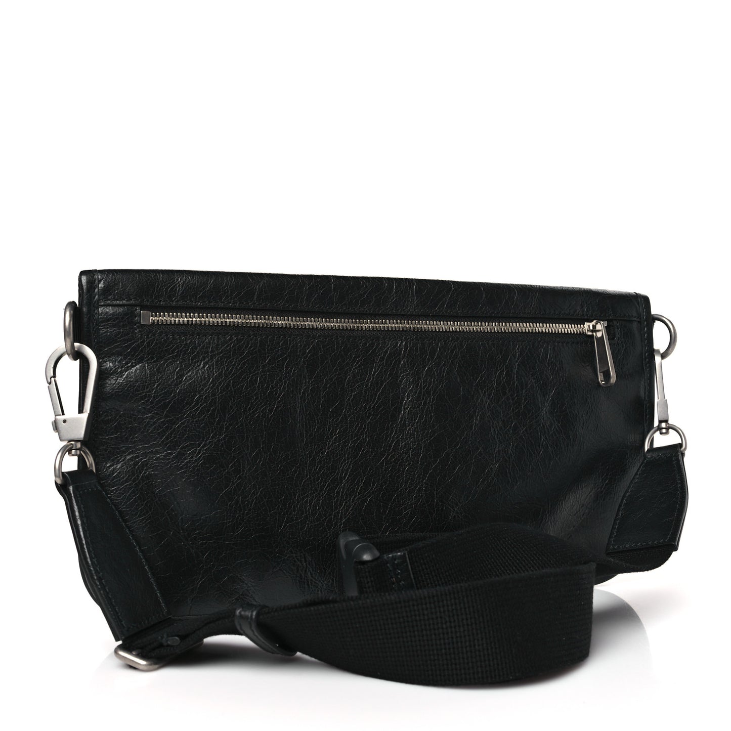Fluffy Calfskin Morpheus Messenger Bag Black