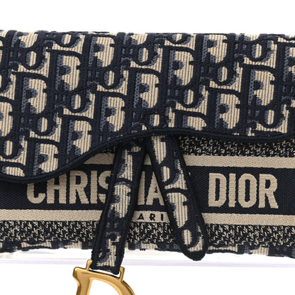 Christian Dior Oblique Slim Saddle Pouch Blue 8 of 12