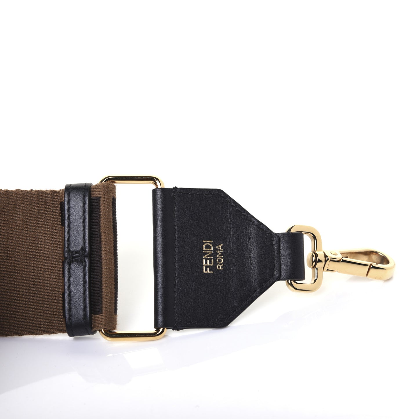 Ribbon Vitello Seta FF 1974 Adjustable Strap You Fango Marrone Black