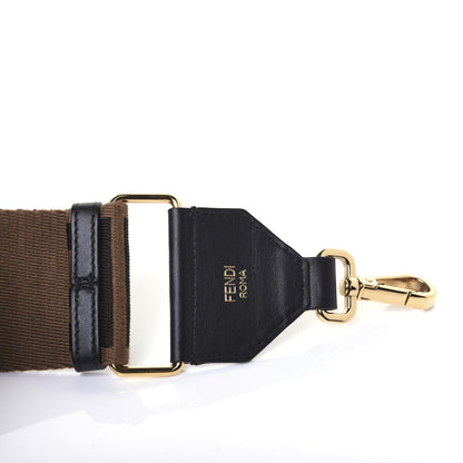 Fendi Ribbon Vitello Seta FF 1974 Adjustable Strap You Fango Marrone Black 4 of 10