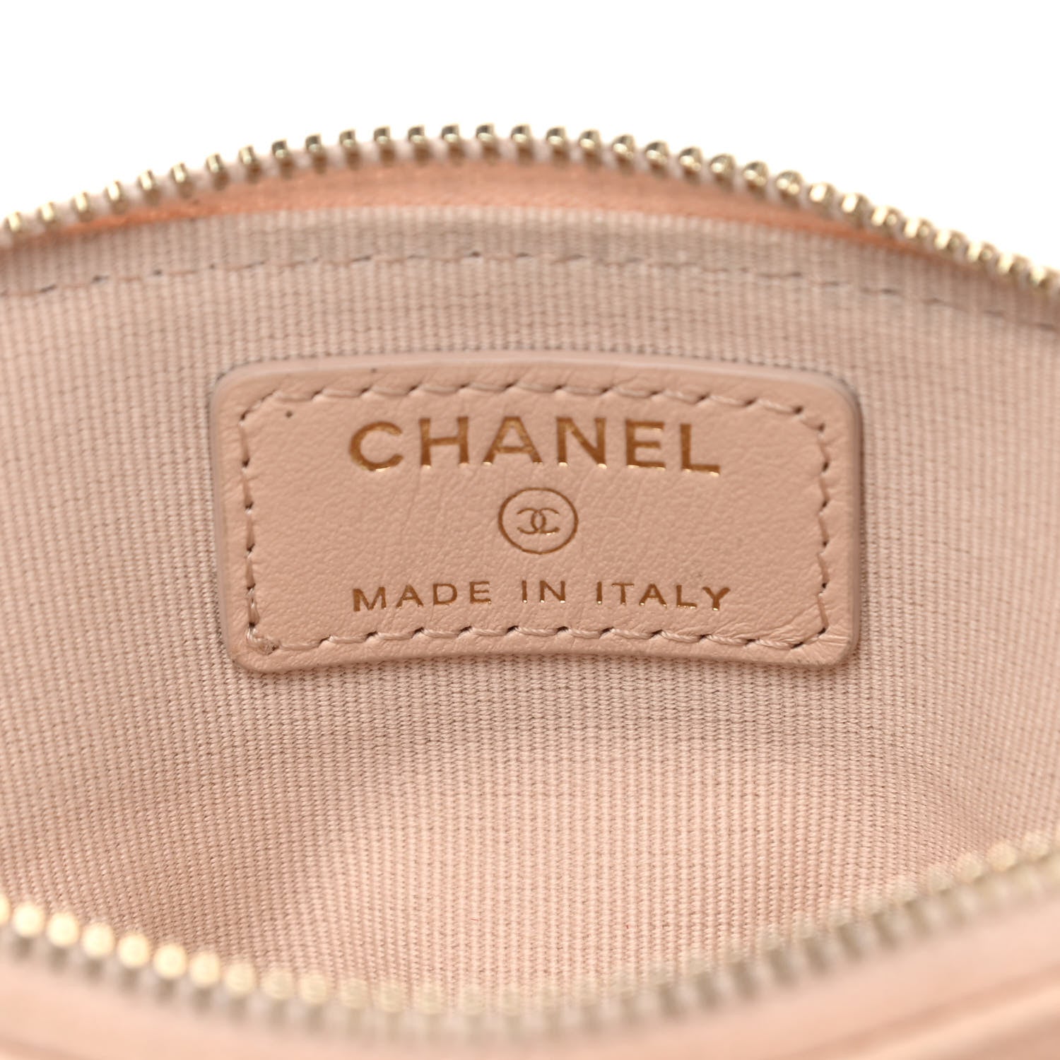 Chanel Caviar Quilted Zip Card Holder Wallet Light Beige 6 of 11