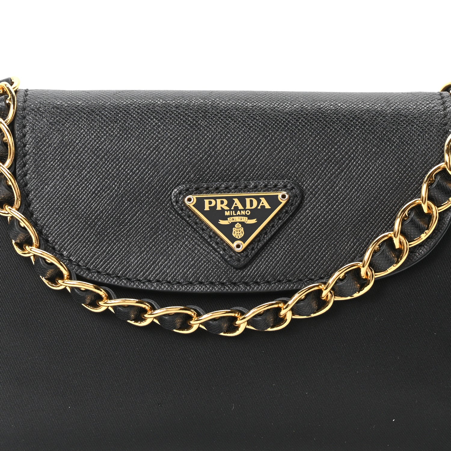 Prada Tessuto Nylon Saffiano Crossbody Bag Black 9 of 11