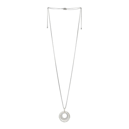 David Yurman Sterling Silver Diamond 32mm Stax Pendant Necklace 2 of 4