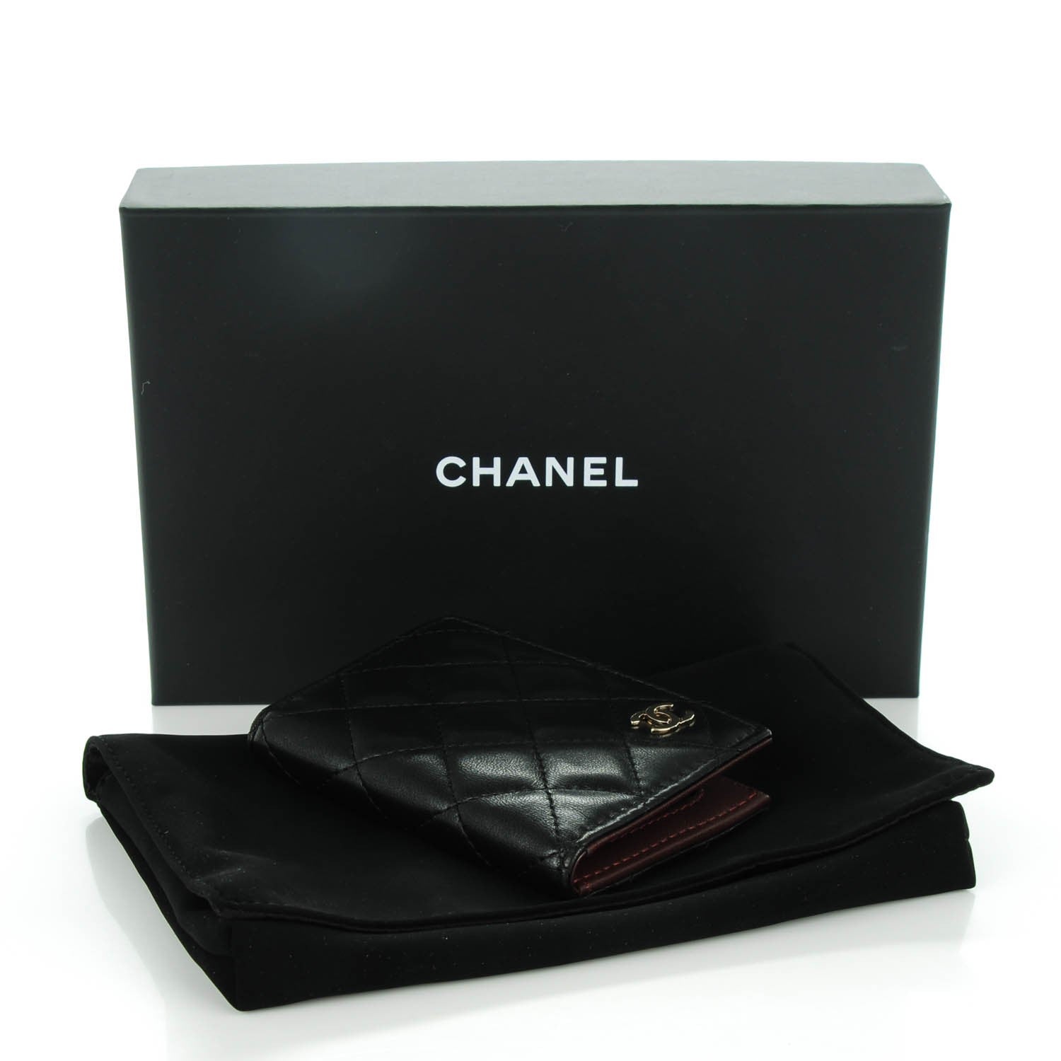 Chanel Lambskin Quilted Card Holder Wallet Black 4 of 7