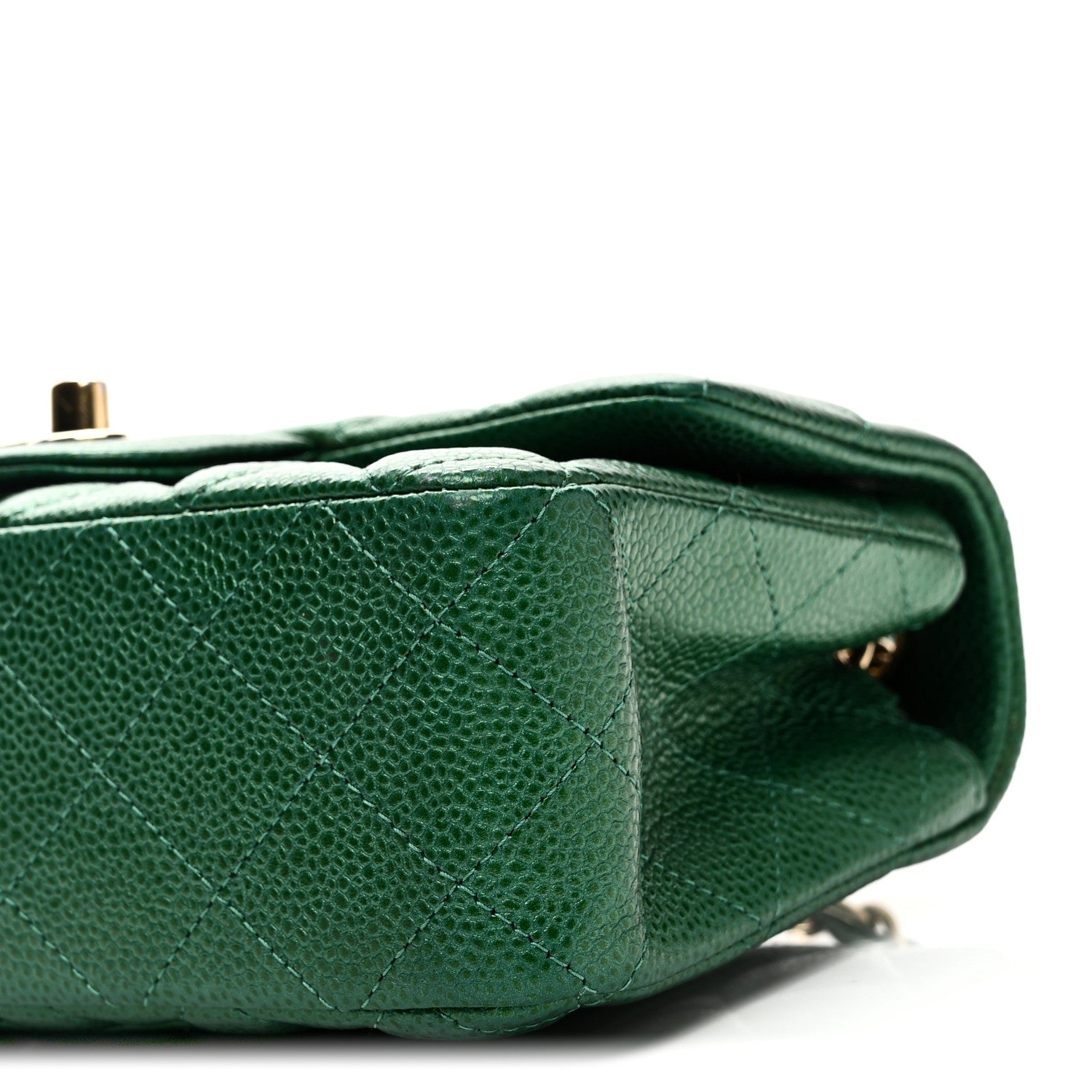 Chanel Metallic Caviar Quilted Mini Rectangular Flap Green 10 of 11