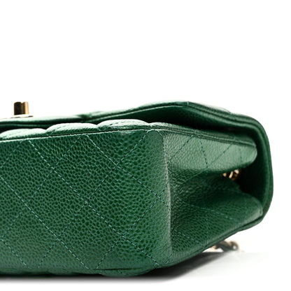 Chanel Metallic Caviar Quilted Mini Rectangular Flap Green 10 of 11