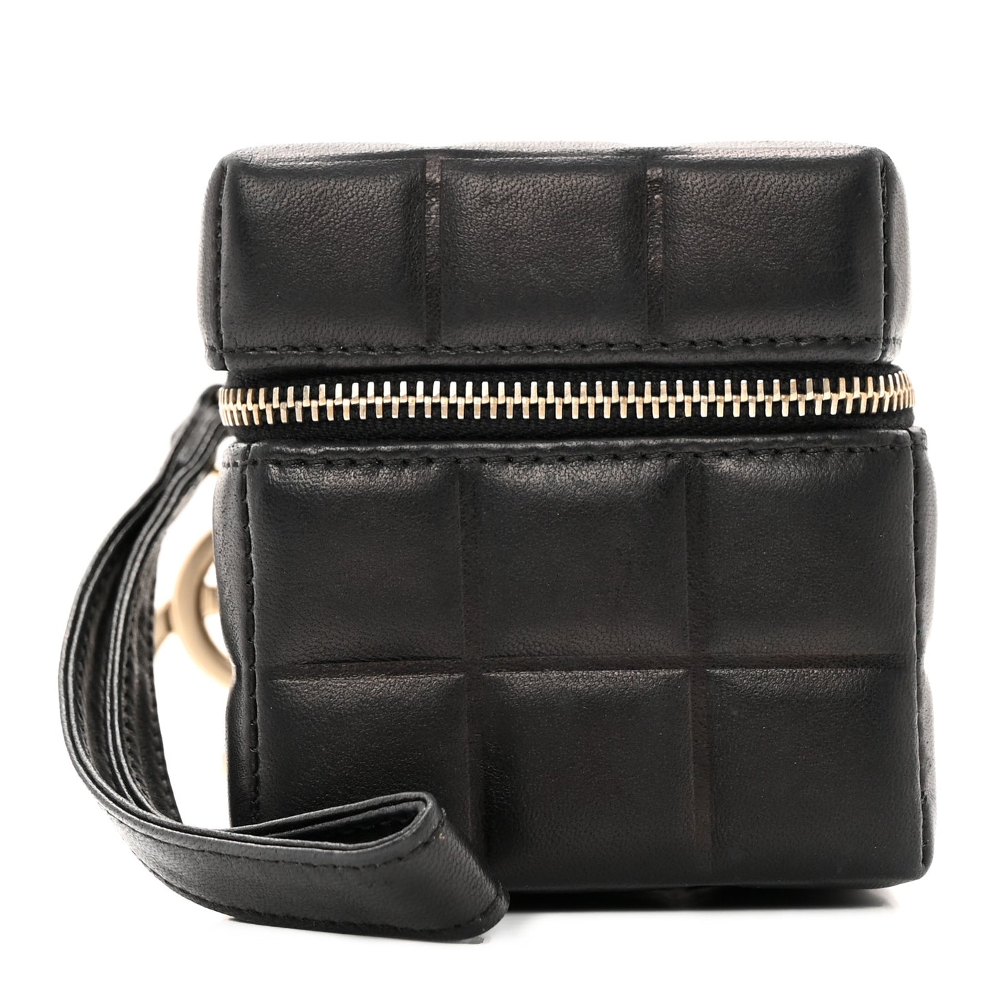 Lambskin Rubiks Cube Wristlet Black