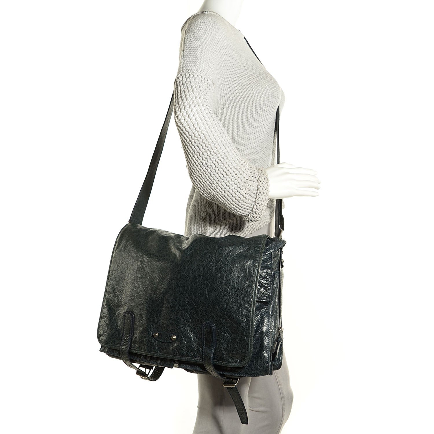 Balenciaga Agneau Utility Messenger Dark Night 2 of 10