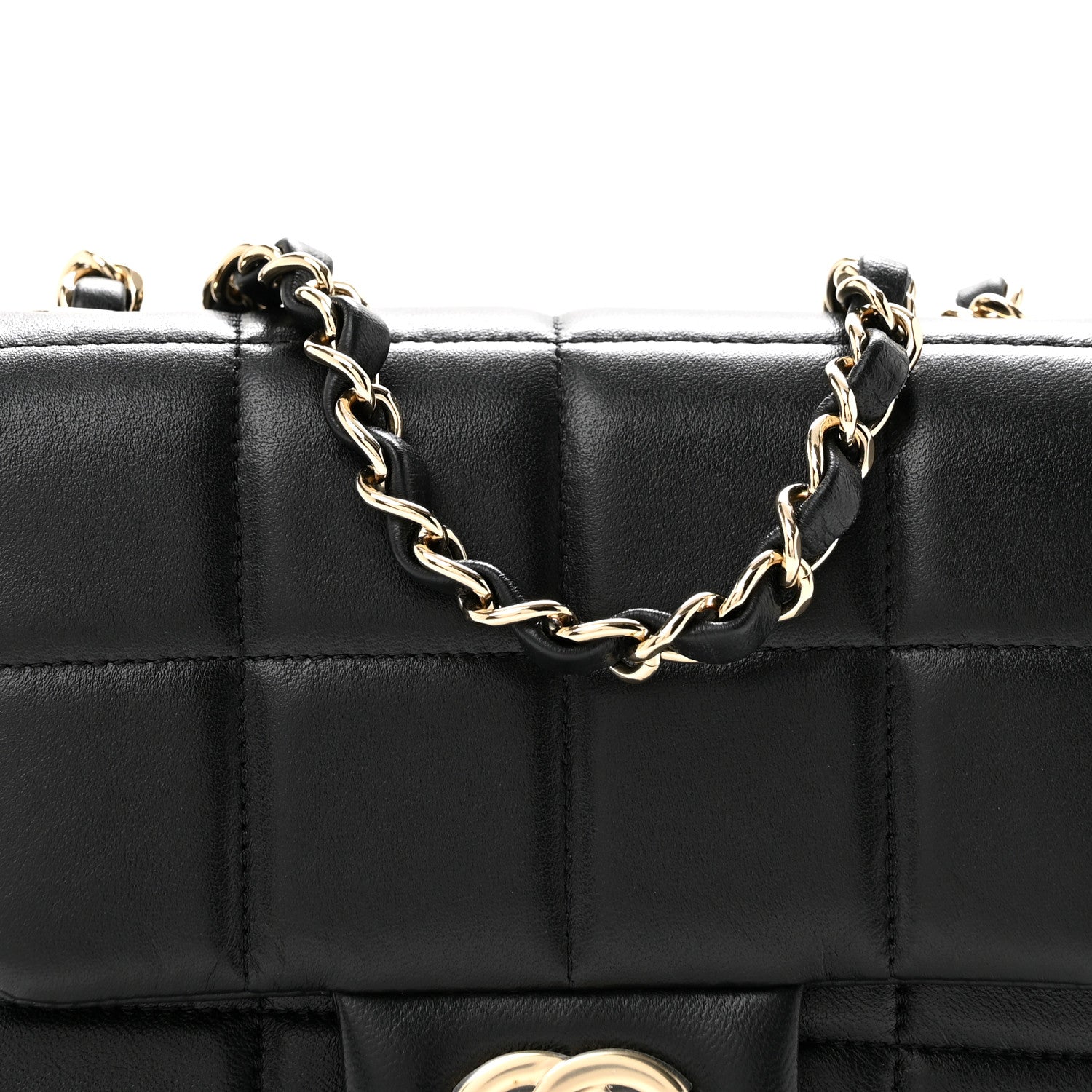 Chanel Lambskin Resin Crystal Square Quilted Mini Monacoco Flap Black 8 of 11