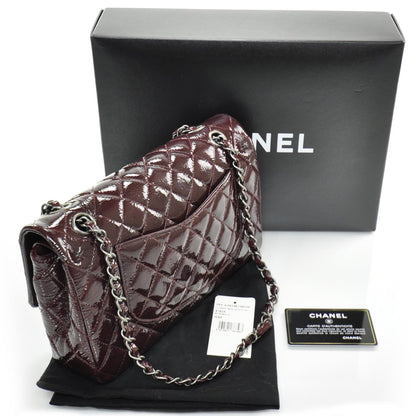 Chanel Patent Quilted Medium Double Flap Bordeaux 3 of 11