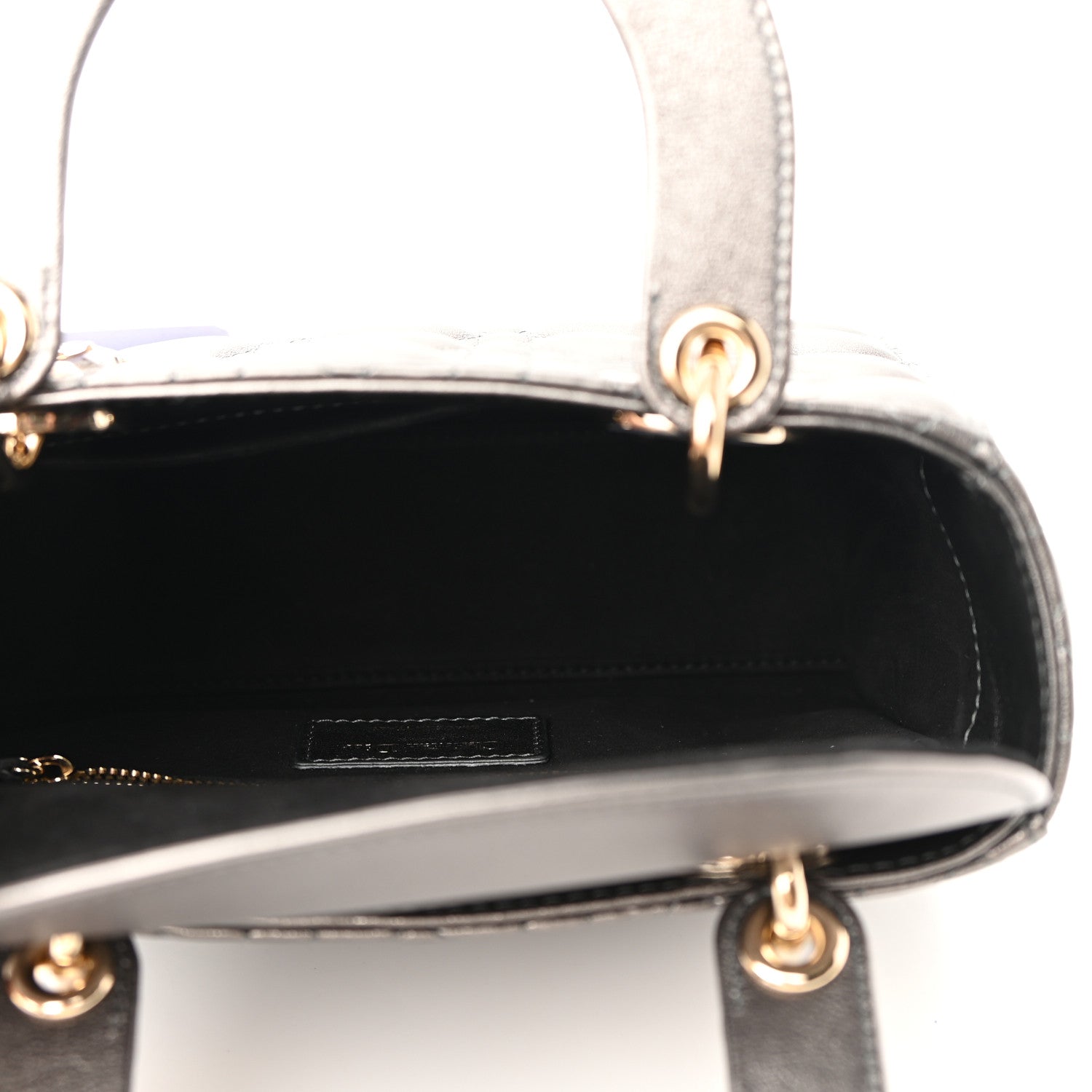 Christian Dior Lambskin Cannage Small My ABCDior Lady Dior Metallic Grey 5 of 10