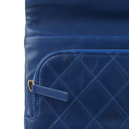 Chanel Calfskin Stitched Thin City Clutch Blue 8 of 10