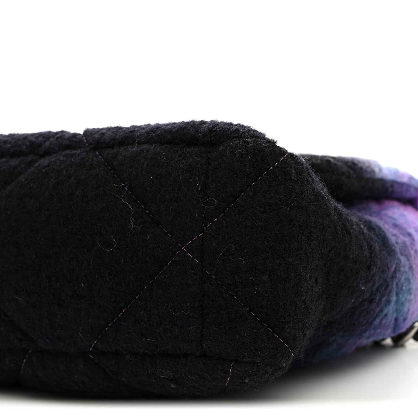Wool Tweed Quilted Large Chanel 19 Flap Purple Black Blue