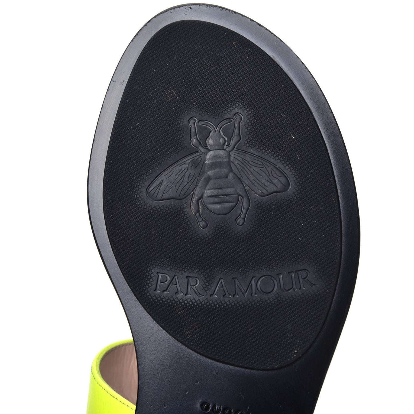 Calfskin GG Marmont Thong Sandals 38.5 Yellow Fluo