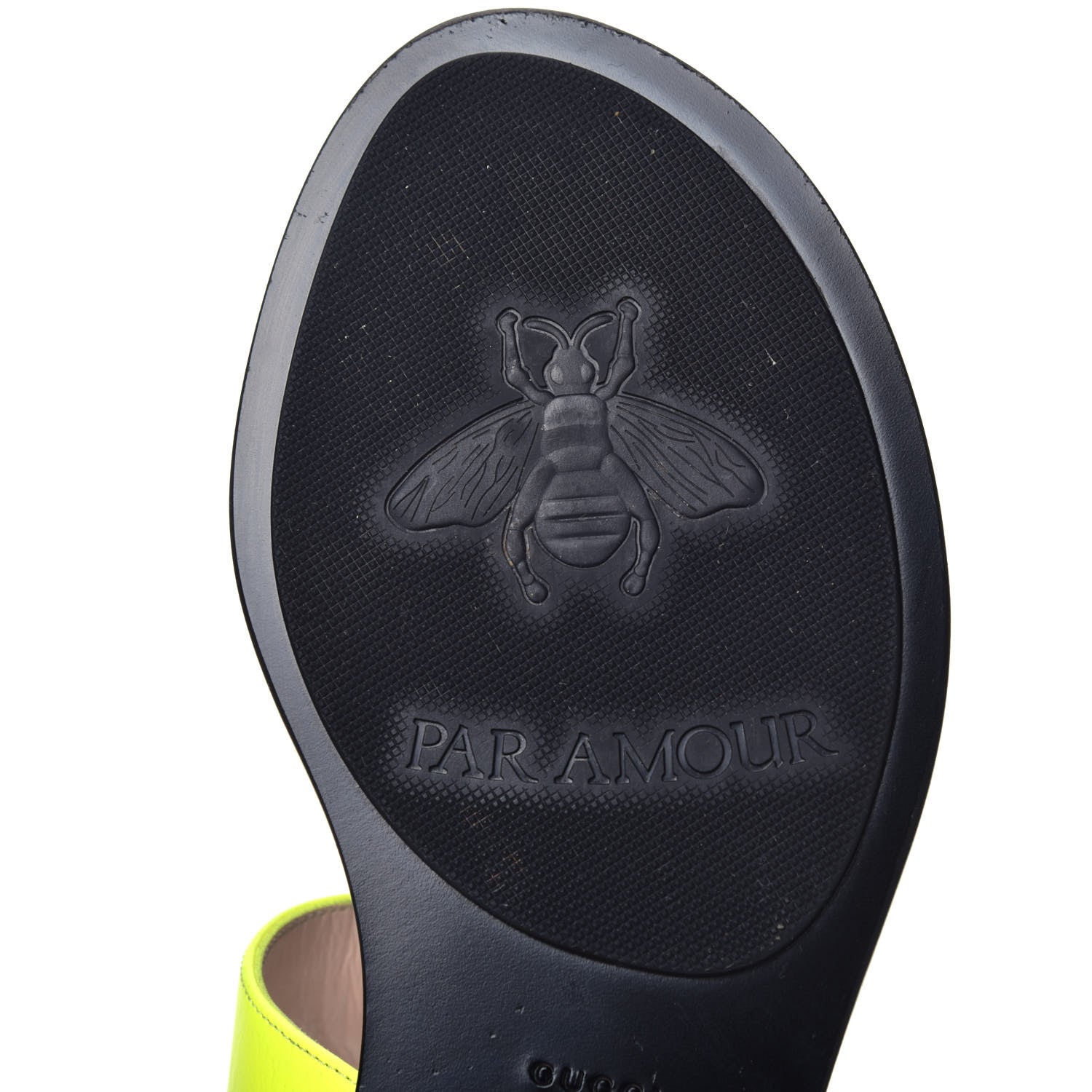 Gucci Calfskin GG Marmont Thong Sandals 38.5 Yellow Fluo 8 of 8