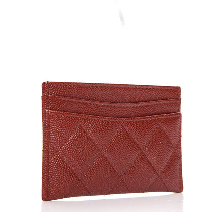 Chanel Caviar Quilted Card Holder Burgundy 3 of 8