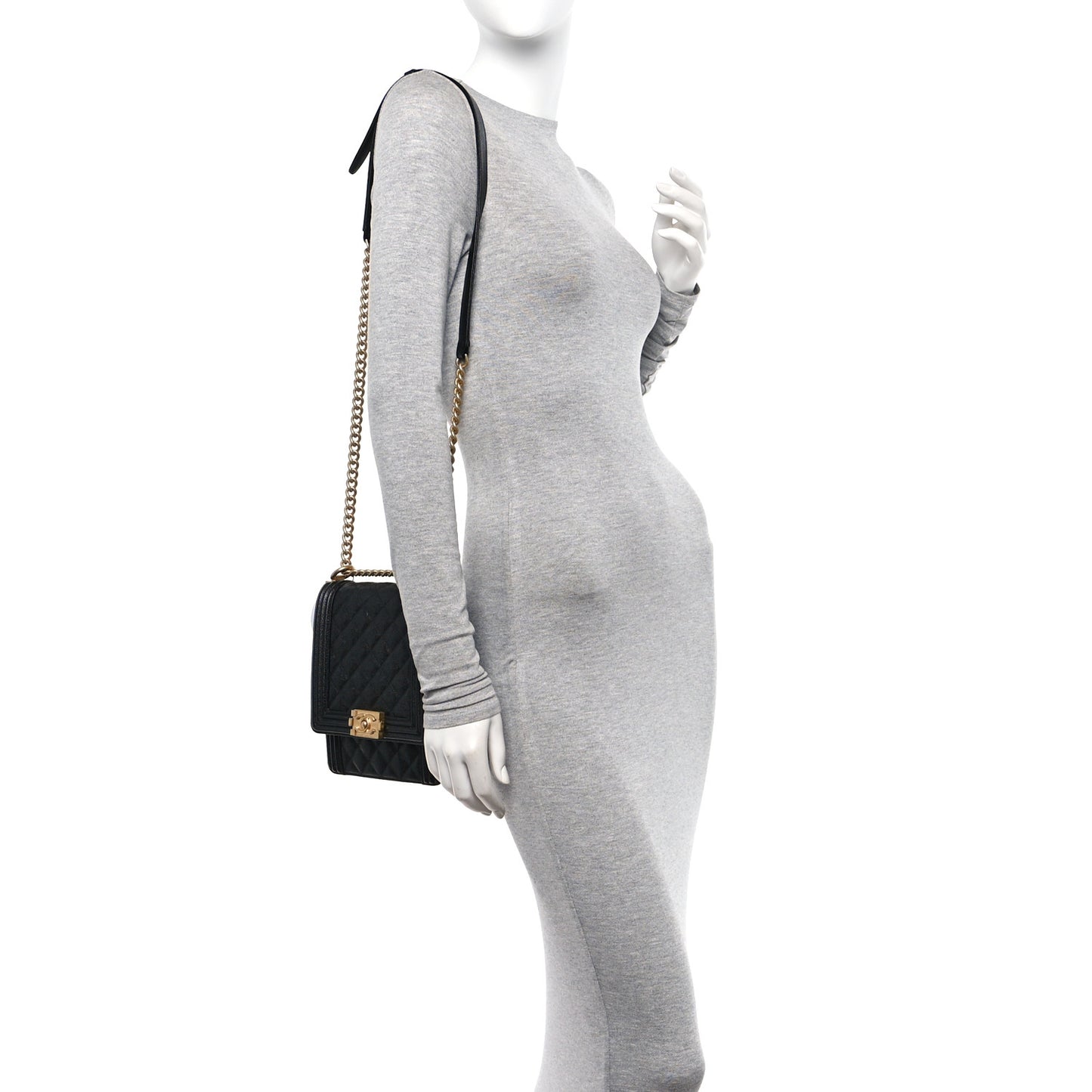 Caviar Quilted North South Boy Flap Black