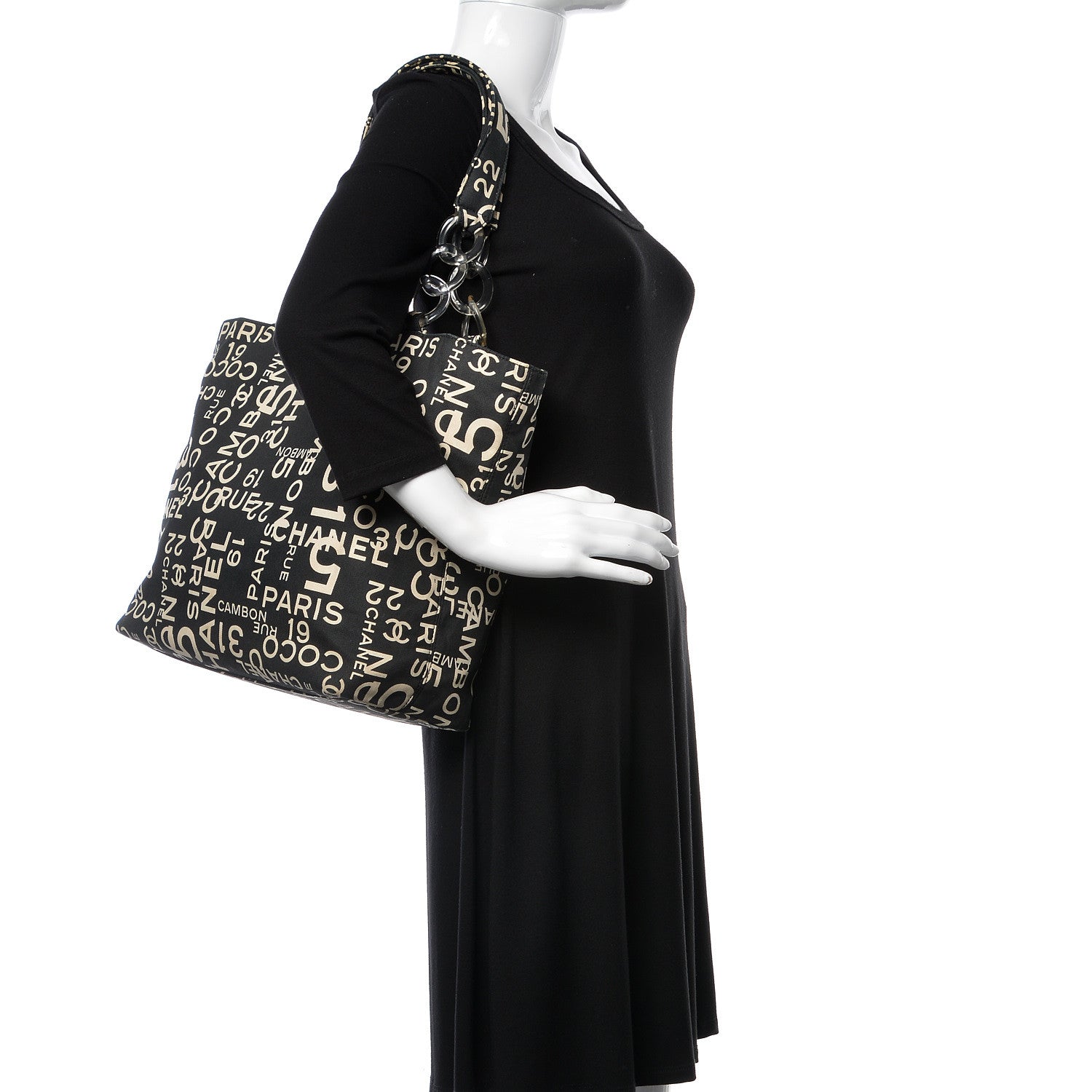 Chanel Canvas 31 Rue Cambon Beach Tote Black 2 of 14