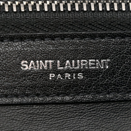 Saint Laurent Sheepskin Matelasse Chevron Monogram Large College Satchel Black 6 of 11
