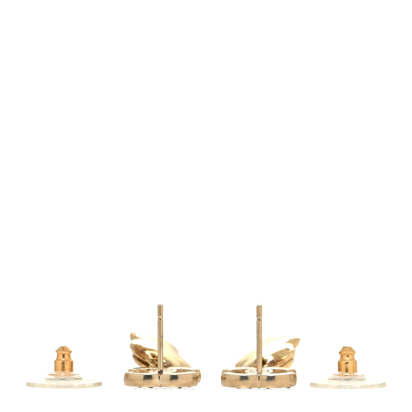 Crystal CC Camellia Drop Earrings Gold