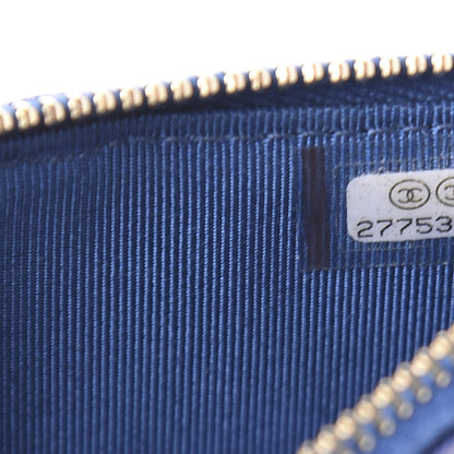 Chanel Iridescent Caviar Quilted Classic Flat Wallet Pouch Dark Blue 7 of 11