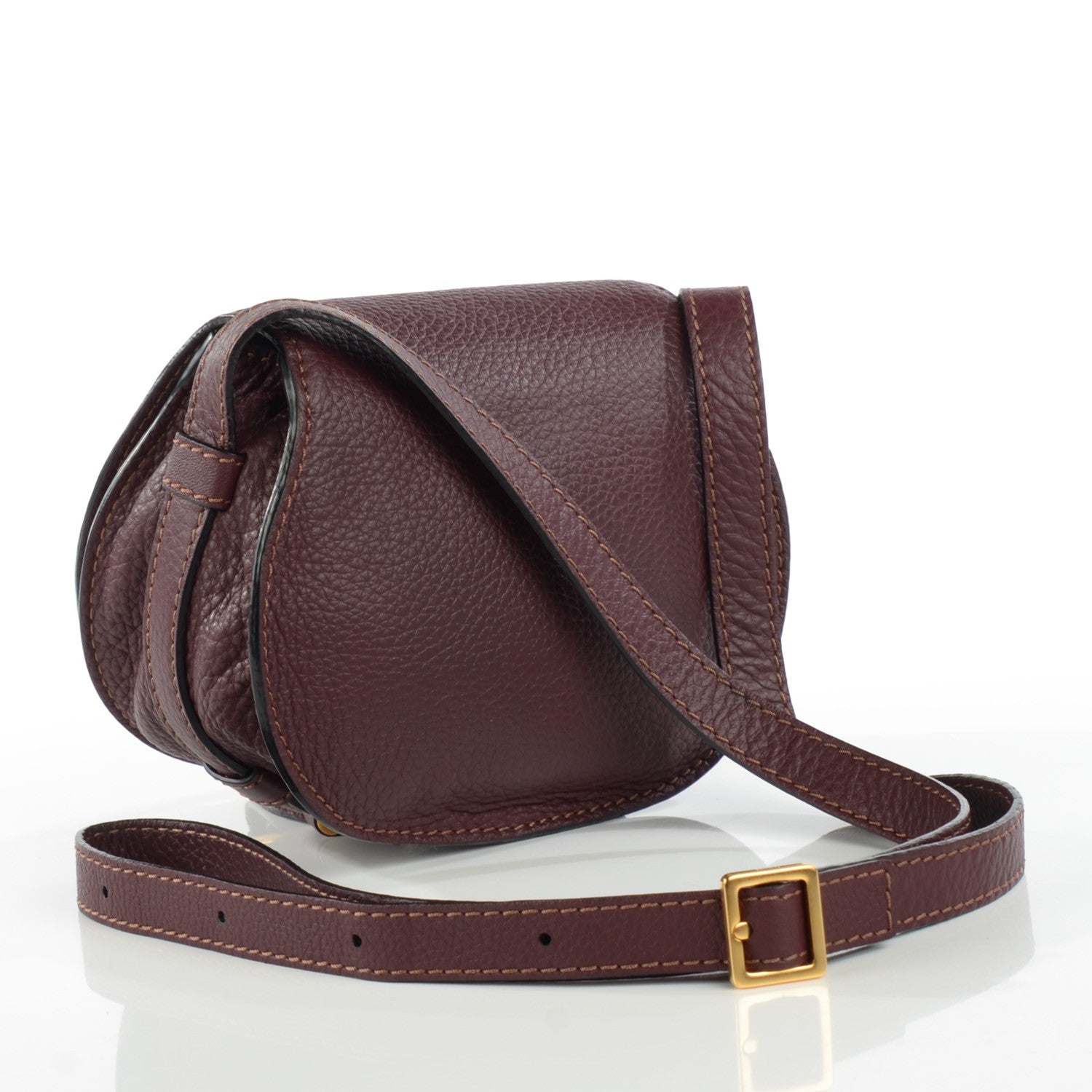 Chloe Calfskin Mini Marcie Round Crossbody Bag Dark Velvet 3 of 9