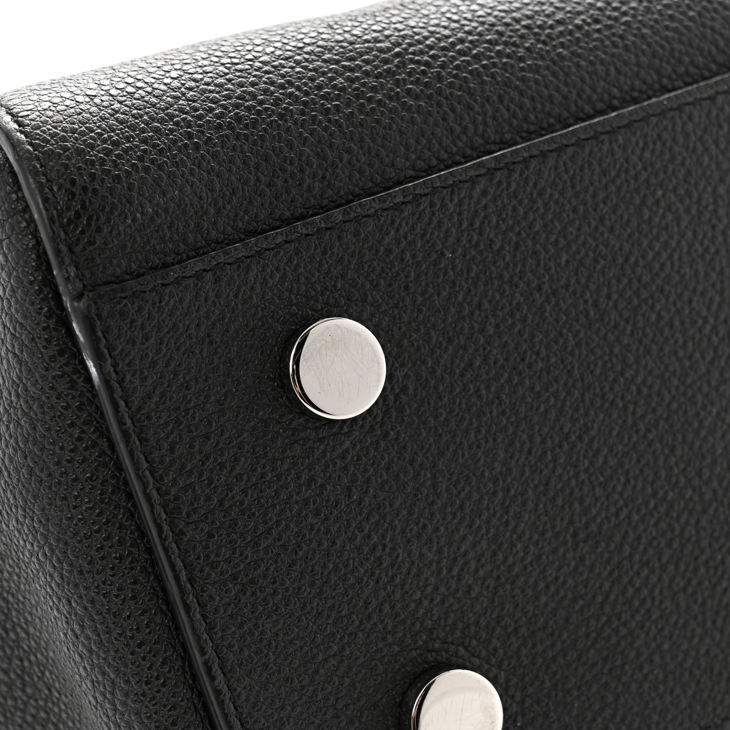 Grained Calfskin Small Cabas Rive Gauche Black