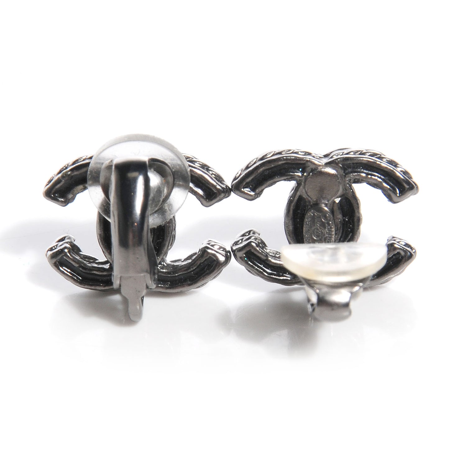 Ruthenium Crystal CC Clip On Earrings