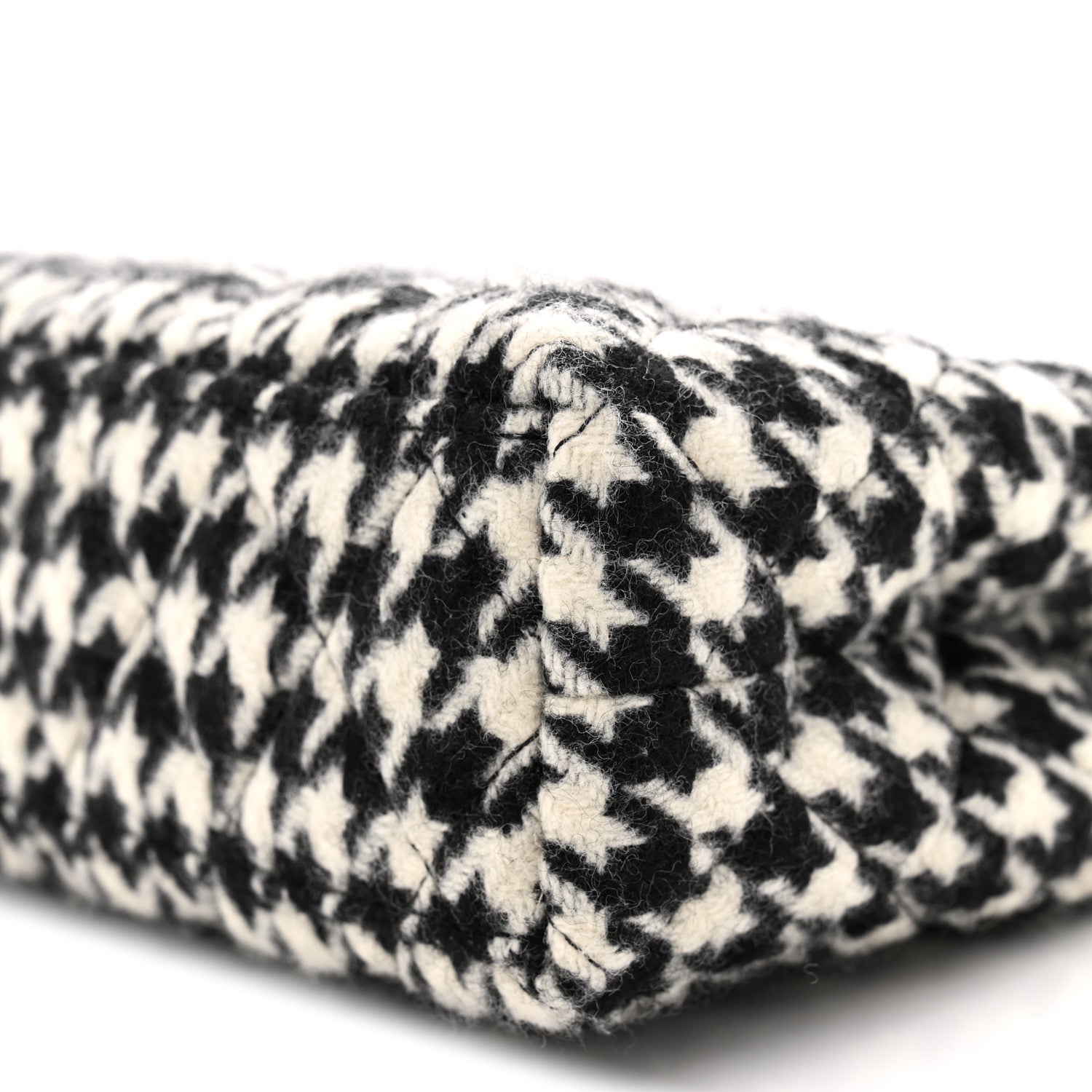 Chanel Tweed Houndstooth Quilted Nano Kelly Shopper Black White 10 of 11