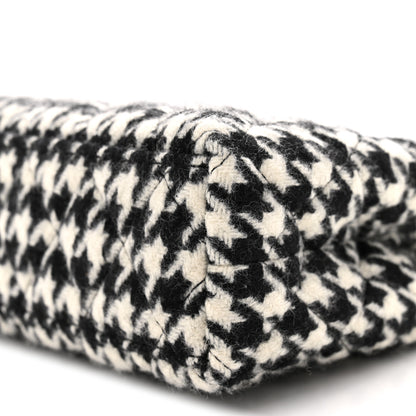 Chanel Tweed Houndstooth Quilted Nano Kelly Shopper Black White 10 of 11