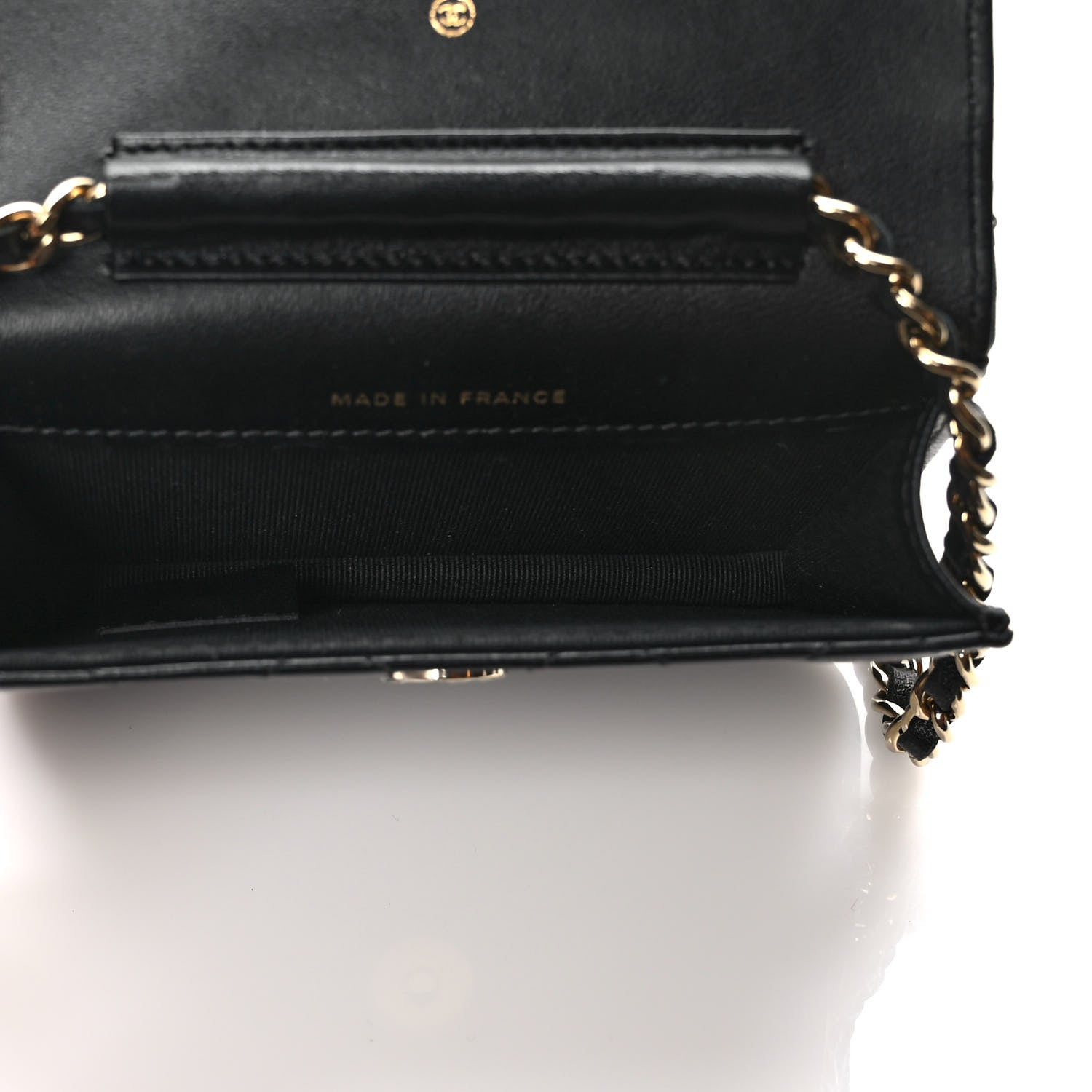 Chanel Lambskin Quilted Mini Coco Bow Clutch With Chain Black 5 of 10