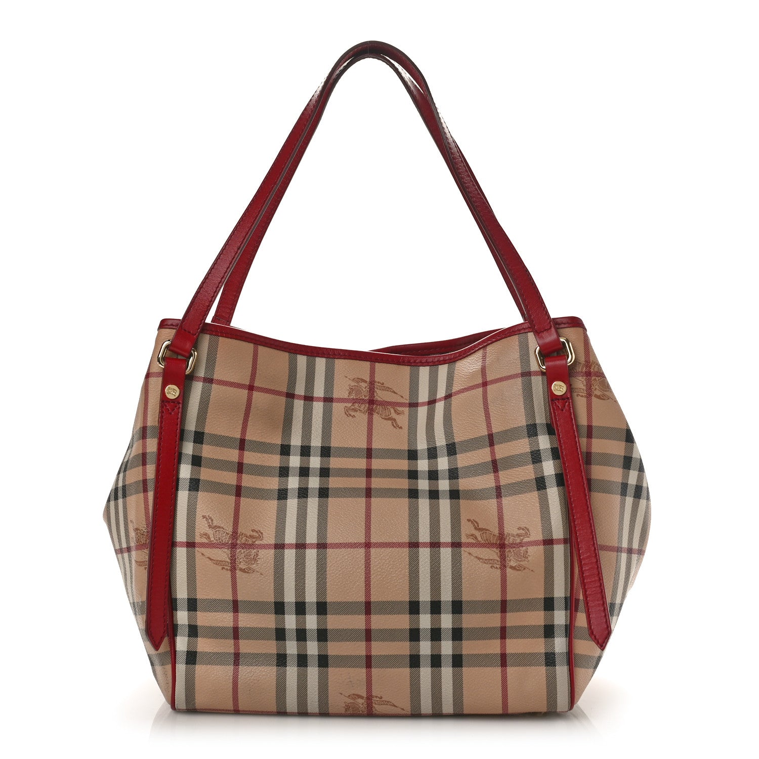 Burberry Haymarket Check Small Canterbury Tote Red 3 of 11