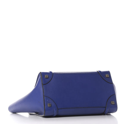 Celine Drummed Calfskin Mini Luggage Indigo 3 of 9