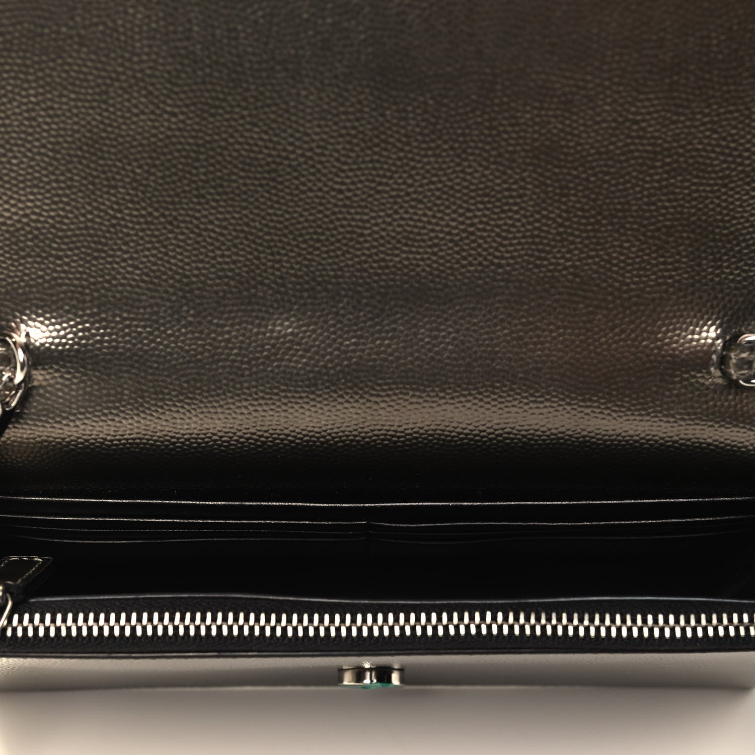 Saint Laurent Grain De Poudre Classic Monogram Kate Tassel Chain Wallet Piombo 4 of 4