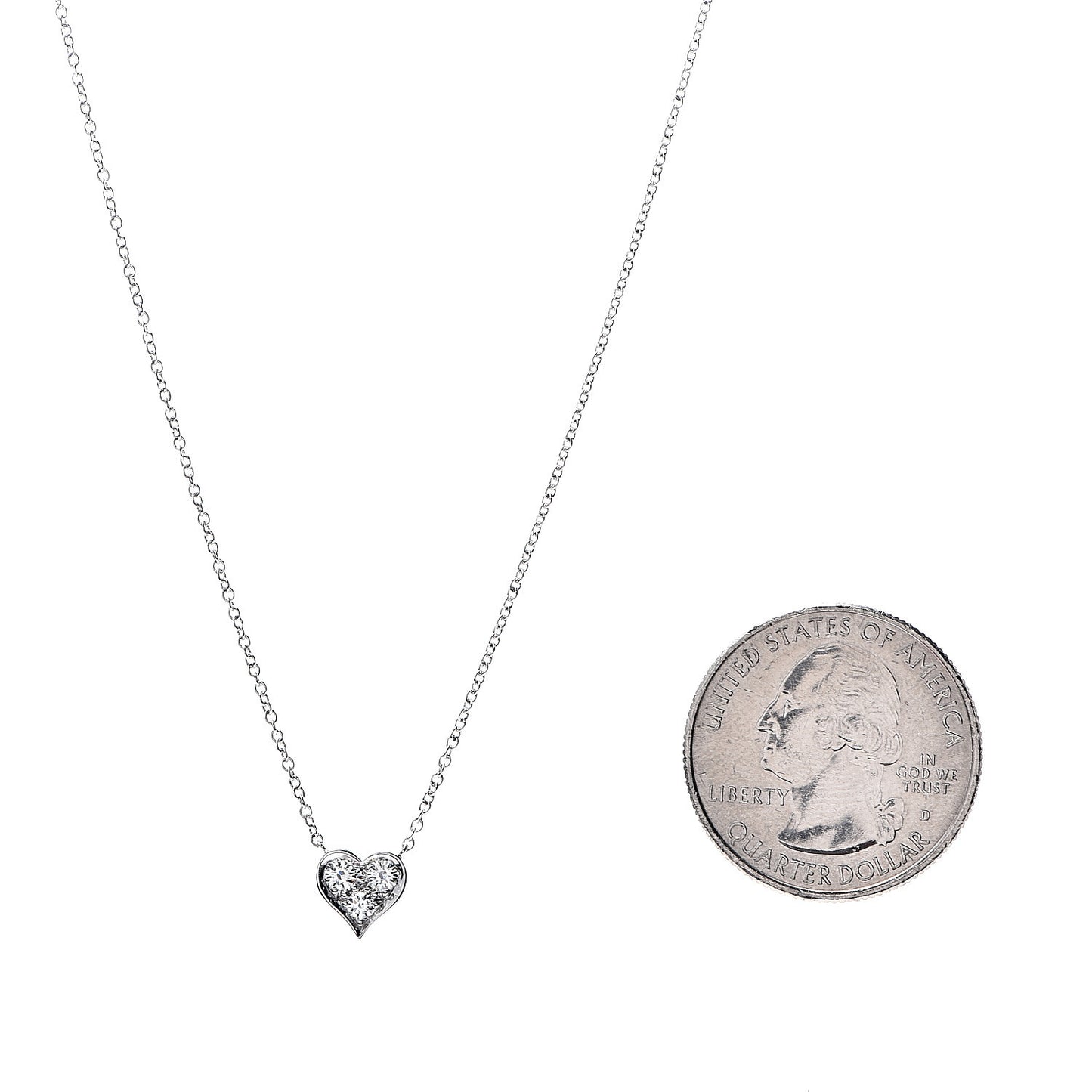Platinum Diamond Heart Pendant Necklace