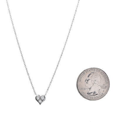 Tiffany Platinum Diamond Heart Pendant Necklace 3 of 5