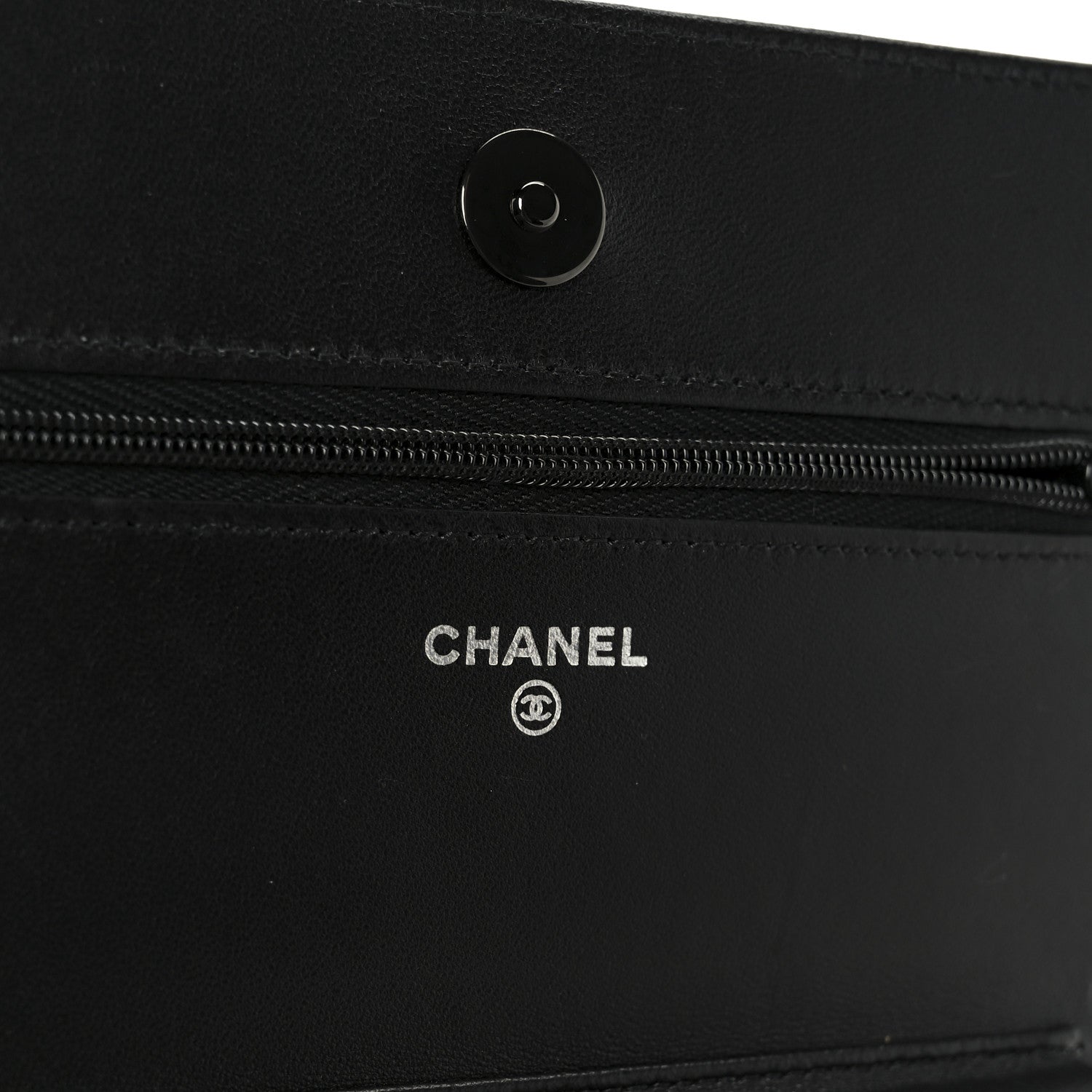 Chanel Lambskin Quilted Wallet On Chain WOC So Black 6 of 12