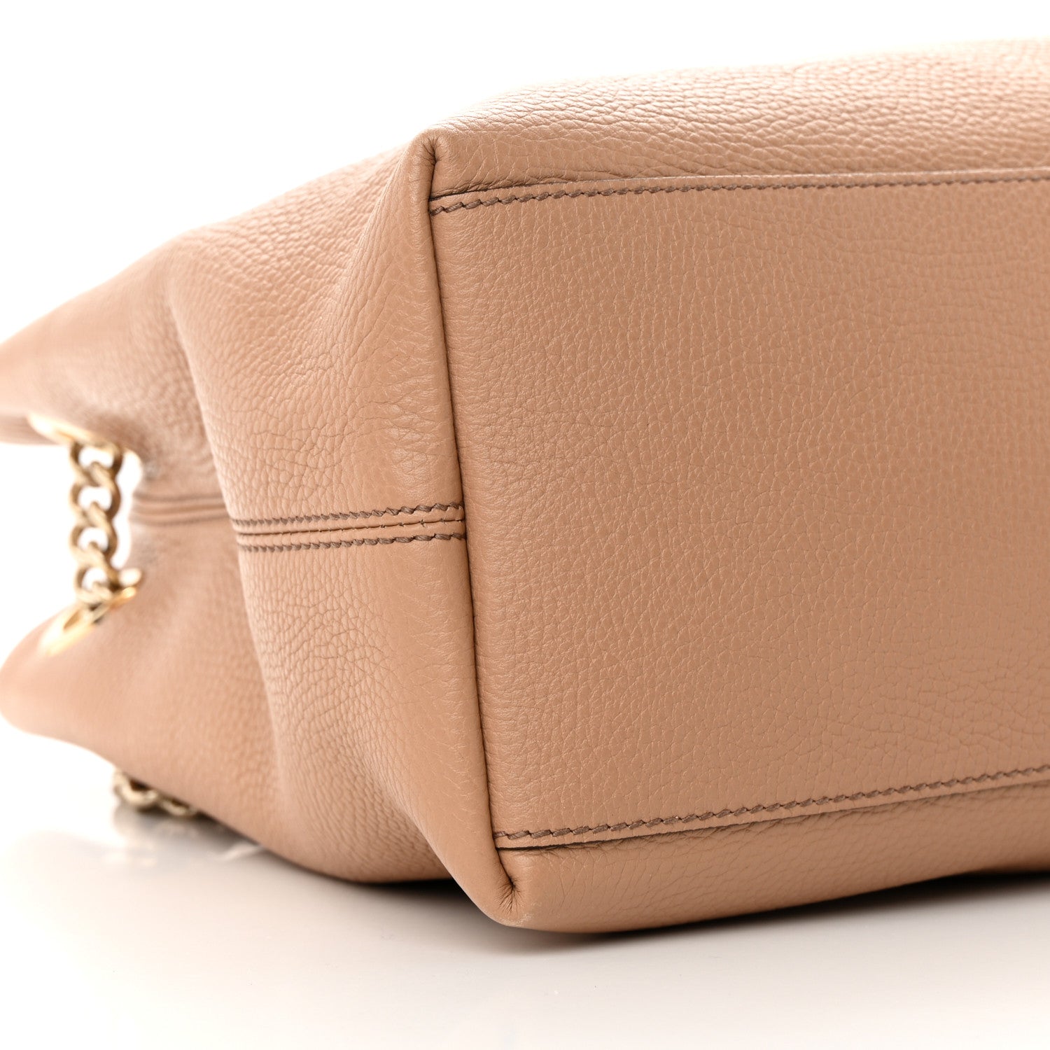 Gucci Pebbled Calfskin Medium Soho Chain Shoulder Bag Camelia 9 of 14