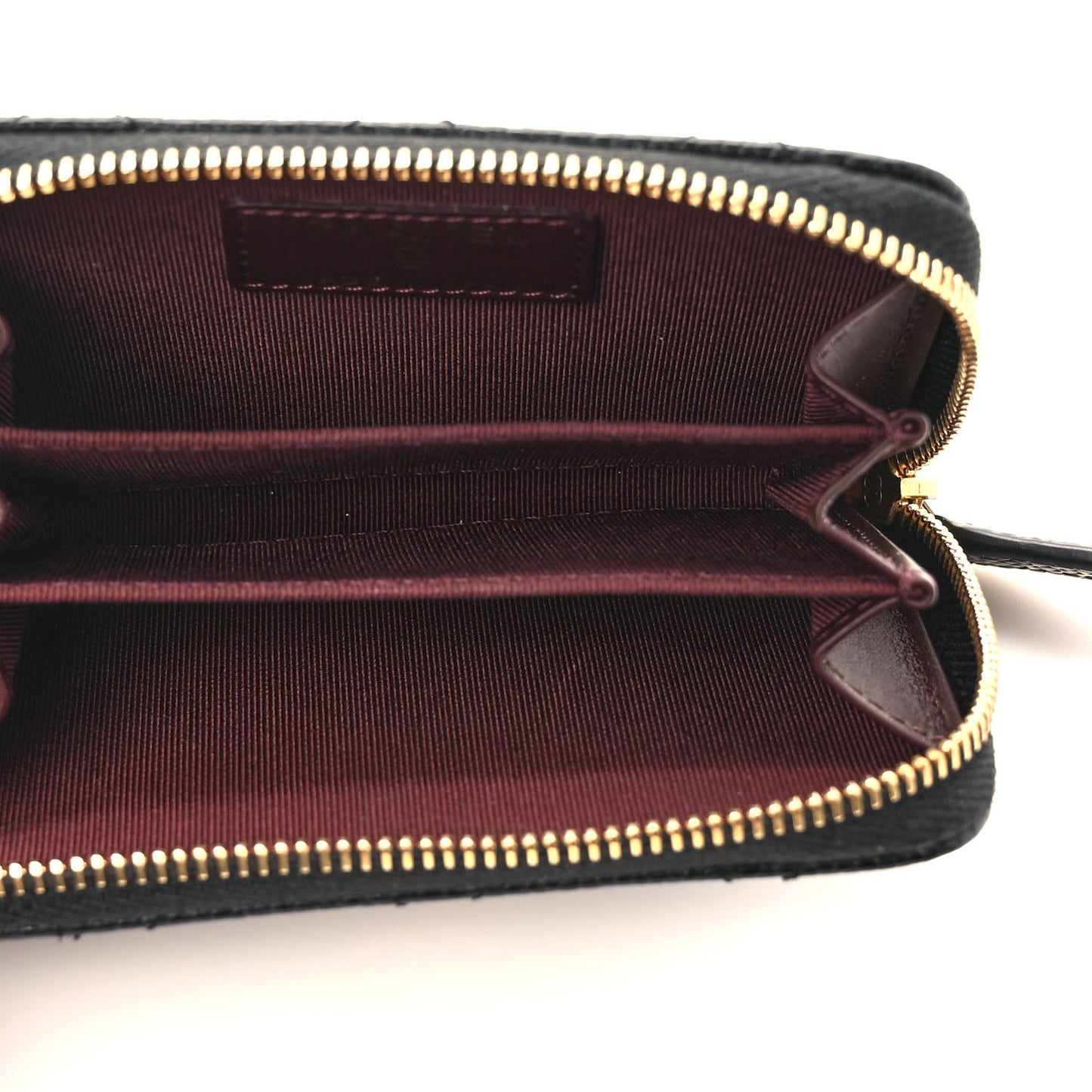 Caviar Quilted Zip Coin Purse Black