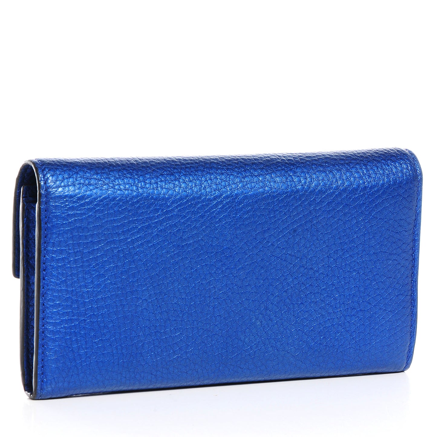Metallic Leather Nouveau Bamboo Wallet Electric Blue