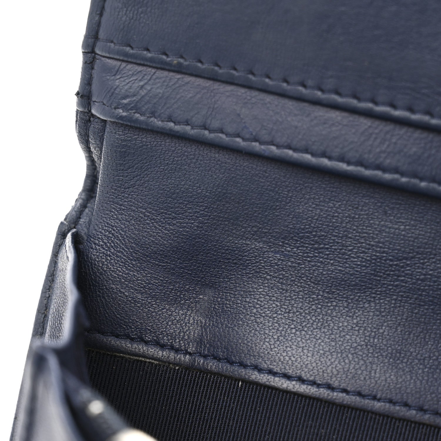 Chanel Lambskin Quilted Yen Wallet Blue 9 of 13